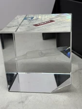 Large Paperweight Award Celebrating Deal Between Tesoro And Thrifty Oil Company 