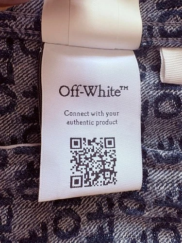 2k New Off-White c/o Virgil Abloh Jacket Coat Jacquard Denim Logo Men S Italy image 18