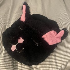 Cute Cat Kitten Plush Foot Warmer  Black and Pink