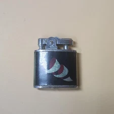 Vintage Airflam Japan Table Lighter Chrome Retro Ribbon Design Collectible Gift