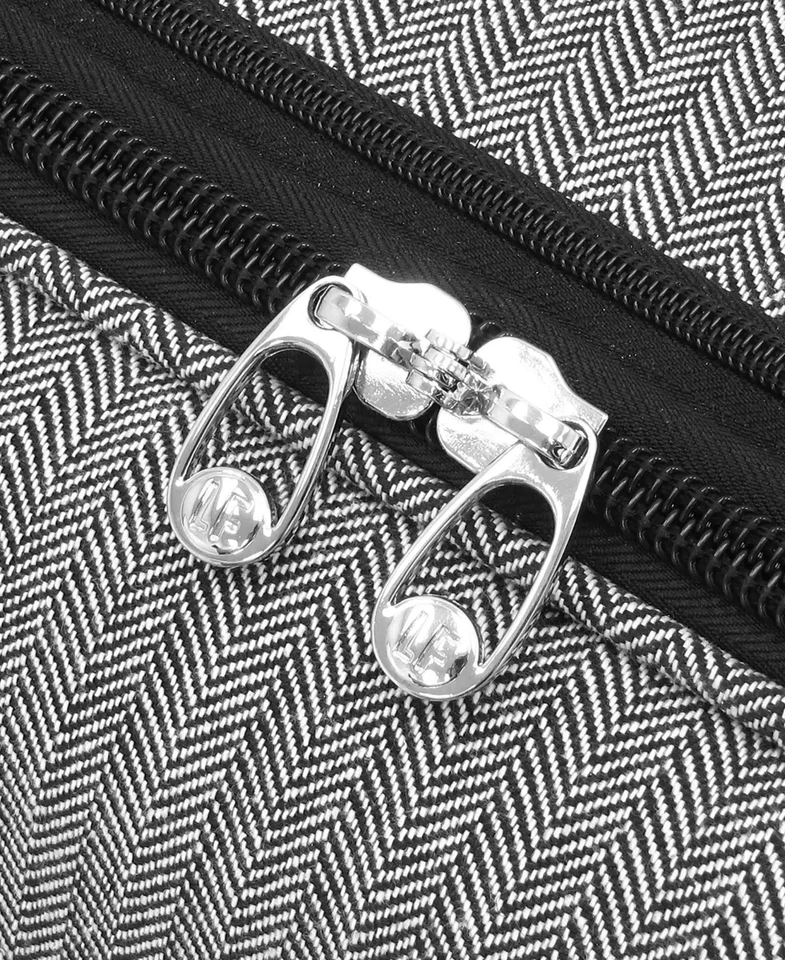 London Fog Newcastle 20” Expandable Spinner Carry-On Luggage – Black/White NEW - Image 3 of 4