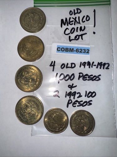 Old Mexico Pesos Lot 1991-1992 1,000 Pesos and More COBM-6232 - Picture 5 of 17