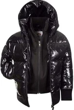 Appaman Kids 277602 Shiny Puffer Flurry Coat Shiny Black 6 Little Kids