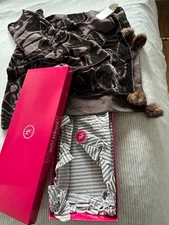 Holt Renfrew silk scarf. Beautiful chic brown 