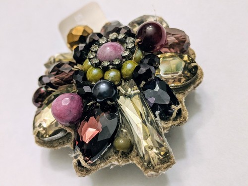Chico's Pin Brooch Floral Gold Pink Burgundy Crystal And Gems New NWT - Picture 11 of 11