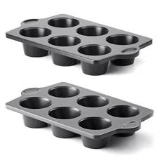 Nonstick Jumbo Muffin Pan 2-Pack 6-Cup 3.5-Inch Extra Thick Dishwasher Safe