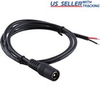 3ft 5.5x2.1mm Female DC Power CCTV Pigtail Cable 18AWG Copper Wire 5V 12V 24V