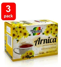 3 THERBAL ARNICA TEA INFUSION HERBS 25 BAGS