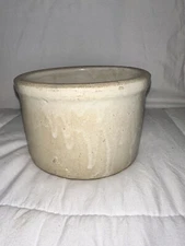 Antique Salt Glazed Butter Crock Farmhouse Kitchen Old