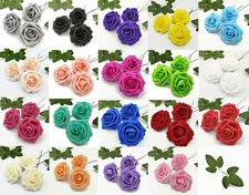 US 25 Artificial Rose Flower Floral Bridal with Stem Wedding Bouquet Decoration