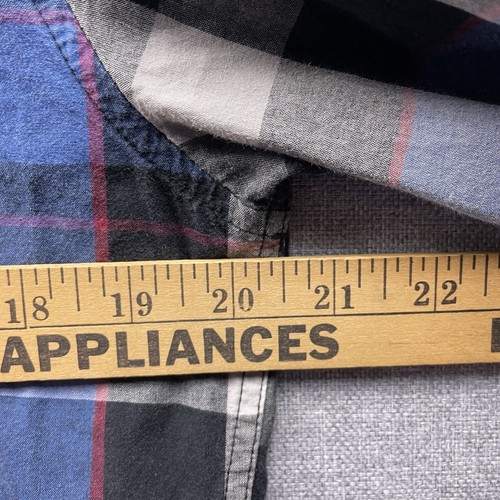 Zoo York Adult L Excelsior NYC Skate Grunge Plaid Striped Long Sleeve Button Up - Picture 11 of 12