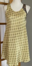 Zahir Reversible Silk Blend Dress S/M Satin Gold Beige Smooth Classic Party Boho