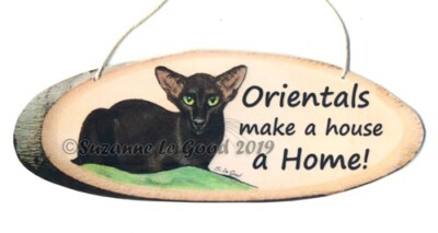 Oriental Cat Havana art painting sign from original by Suzanne Le Good        