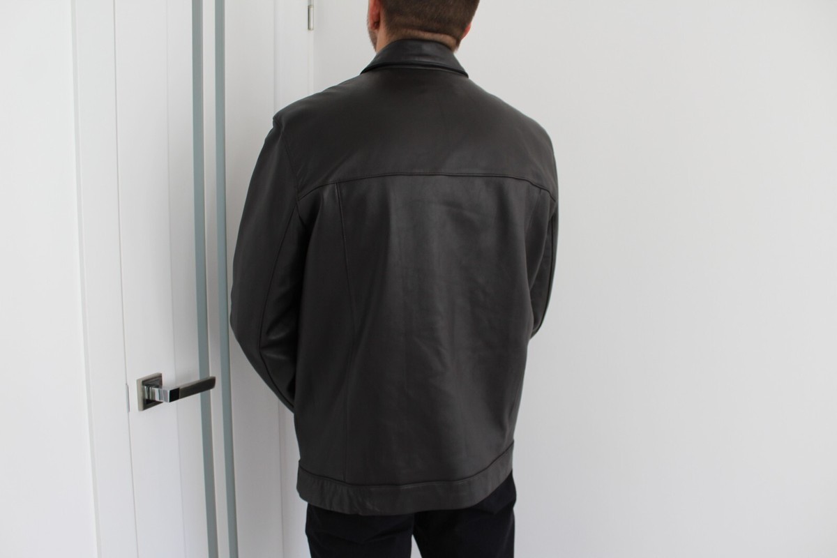 Balmain Paris Leather Jacket Vintage Size L Brown | eBay