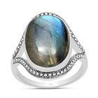 Labradorite Gemstone Solid 925 Sterling Silver Eye Shape Ring For Women SC-99