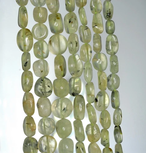 7X5-16X9 MM MOOS TEICH PREHNIT EDELSTEIN GRÜNER KIESEL NUGGET LOSE PERLEN 14 Zoll - Bild 2 von 4