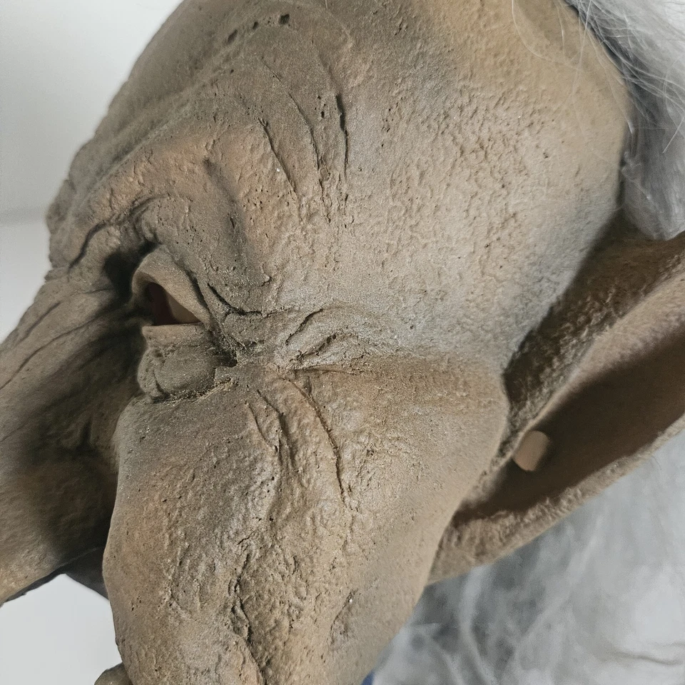 VTG Old Man Halloween Mask Paper Magic Group Latex Pointed Nose Ears Warts 1996 - Image 3 of 4