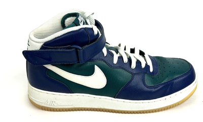 #ad Nike Air Force 1 Shoes Mens Size 13 Teal Blue High Top AQ3776 994 Rare Color $48.88