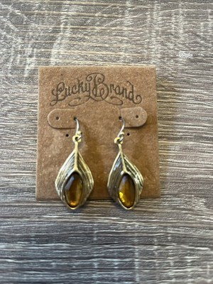 Lucky Brand Gold Tone Drop Earrings Brand New with Tags
