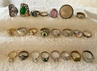 Vintage Estate Costume Jewelry Ring Lot of 23 - Varied Sizes