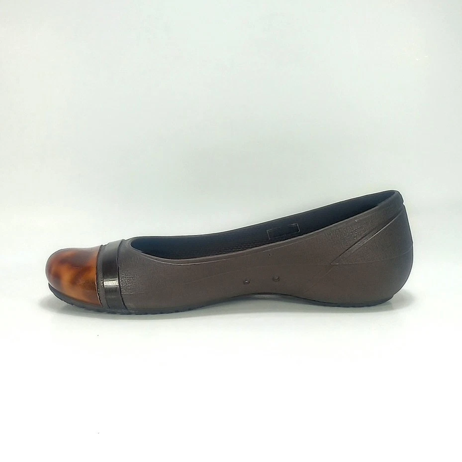 Crocs Gianna Alice Tortoise Shell Womens 10 Brown Cap Toe Ballet Flats - Image 3 of 4