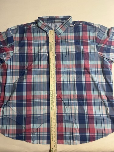 IZOD Men’s Sz 3X Big/Tall S/S Breeze Stretch Wicking Quick Dry Blue Plaid *NWT* - Picture 8 of 14