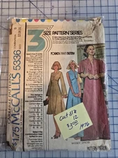 McCalls Sewing Pattern 5336 Dress Vintage 1976 Cut  & Complete Size 12 