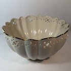New ListingLenox Linen & Lace Ivory Centerpiece Bowl Gold Trim 5” Tall 9” L Excellent Used