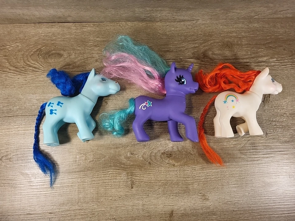 "Lote de 3, My Little Pony Fakies, 7"" Gi-Go Pony, cinta azul, naranja arco iris 23T" Foto 4 de 4