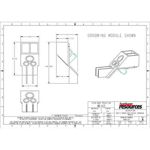 VBPO-G01 8" Vanity Cabinet Organizer Insert with 5 Compartments for Grooming,... - Picture 3 of 3