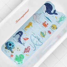 Bath Mat for Tub Non Slip, Machine Washable Anti-Slip Cartoon Baby Bathtub... 