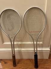 Two Vintage Metal Spalding Tennis Racquets Grip Size 4 3/8 L  Grip Size 4 1/2