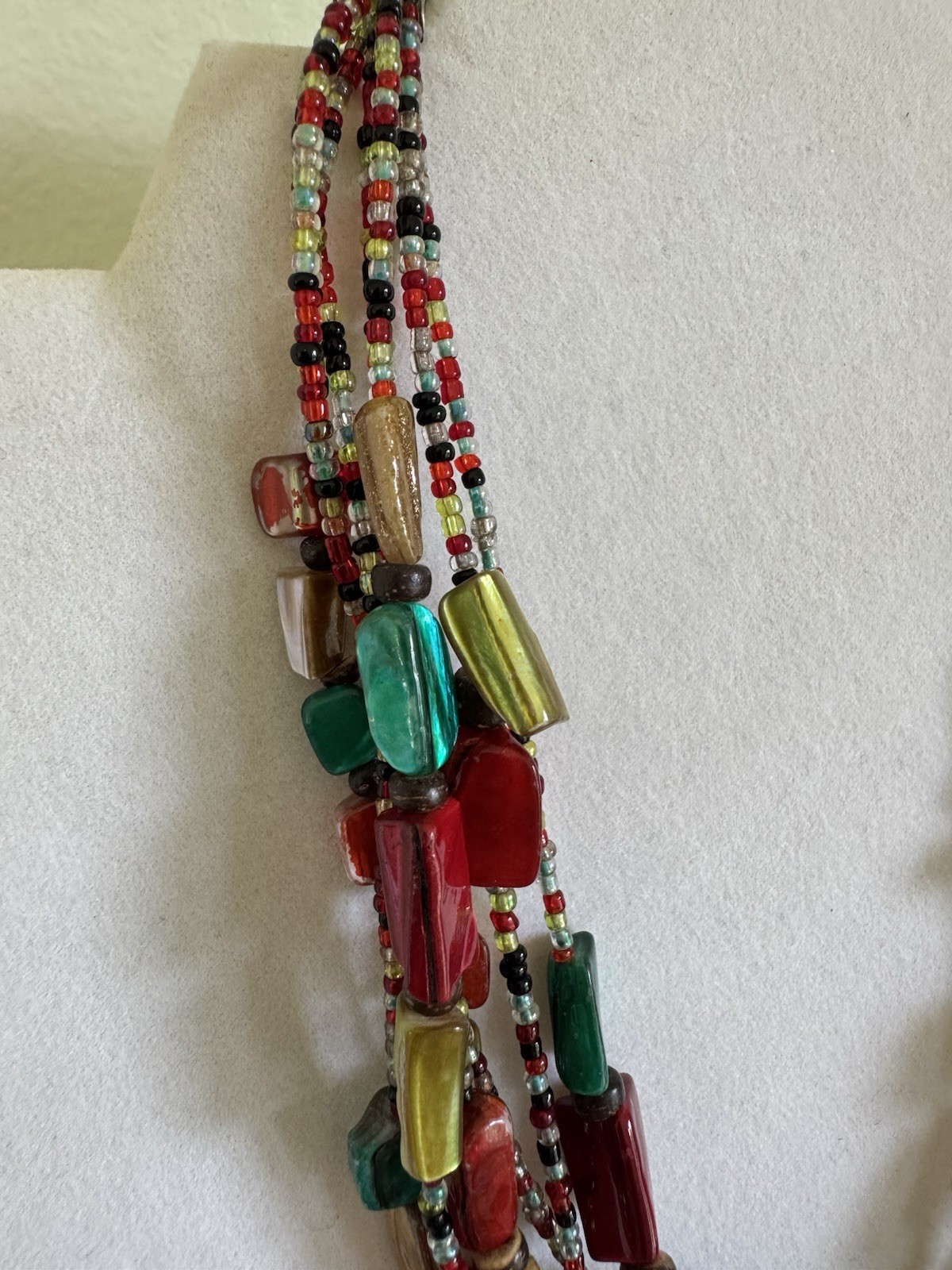 Multistrand Colorful Beaded Statement Necklace Je… - image 2