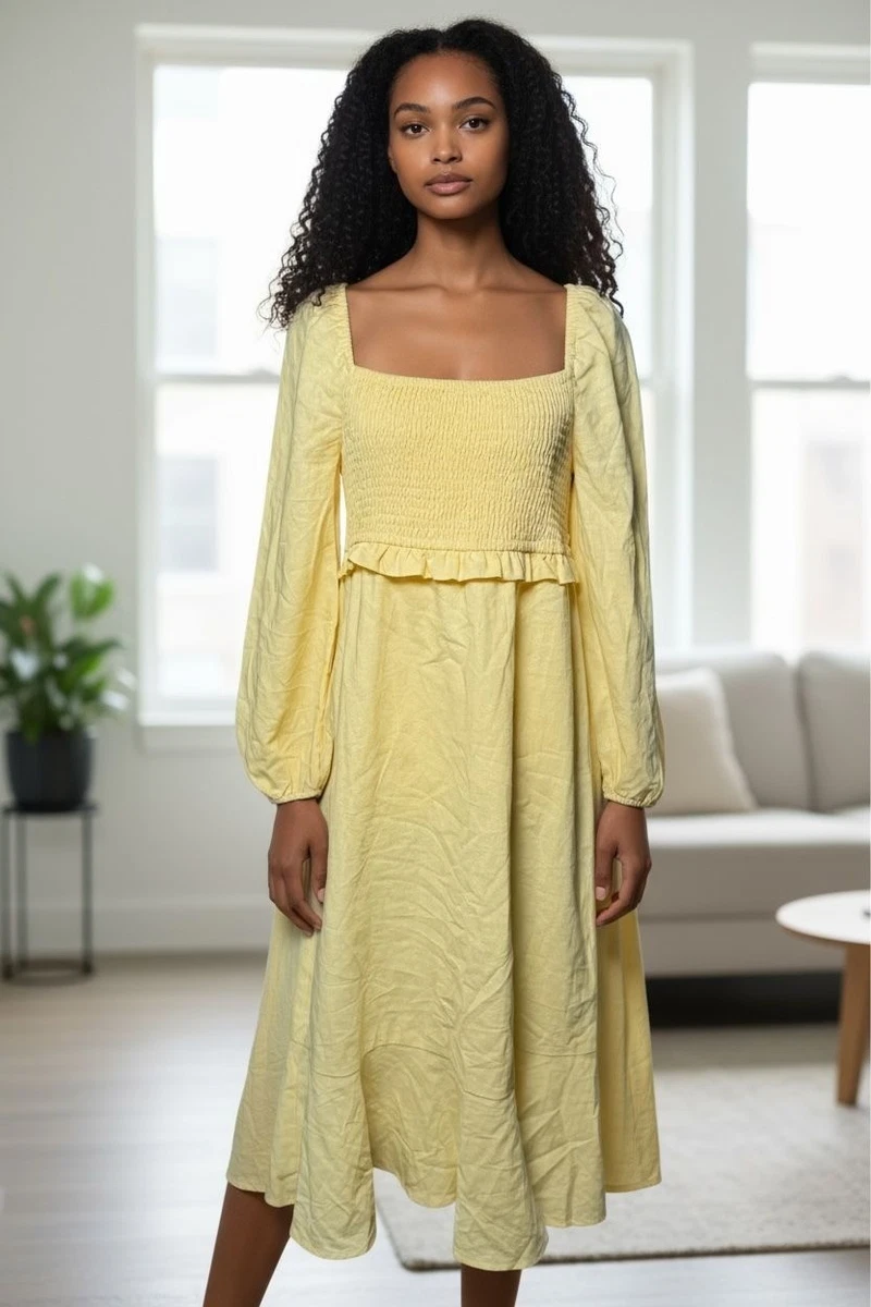linen light blue dress Esra Linen Strapless Maxi Dress