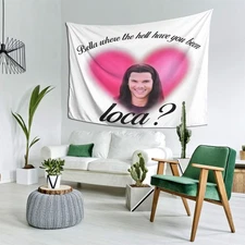 Bella Where Are You Heartfelt Tapestry - Soft Peach Fleece Wall Hanging with Pla