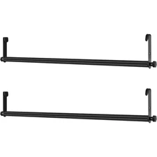 36 In. Wire Shelving Garment Hanger Bar for Home Retail Store in Black (2-Pack)