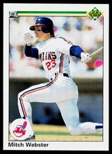 Mitch Webster, 1990 Upper Deck, #730, Cleveland Indians,
