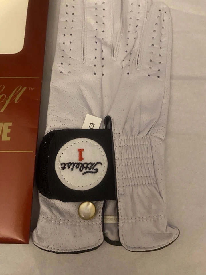 Guante de golf Titleist Permasoft vintage para hombre. Derecha. Cierre grande de cuero negro Foto 3 de 4