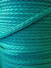 3/8" x 600 ft. High Tenacity Hollow Braid Polyethylene Rope. Teal.