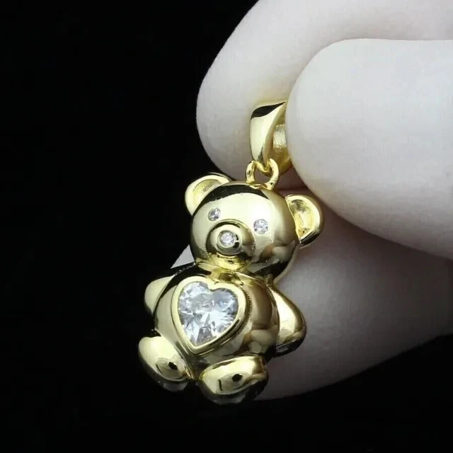 Diamond teddy deals bear pendant