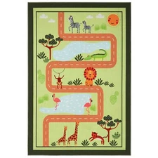 Home Dynamix Everwash Imagine Jungle Road Kids Machine Washable Area Rug,