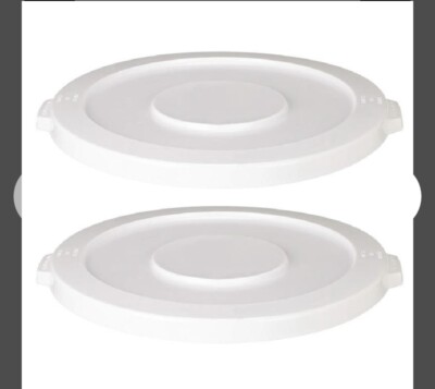 Commercial 20 Gallon Round Heavy Duty Trash Can Lids 2 Pack white