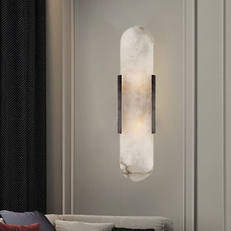 Modern Marble Frosted Glass Wall Mount Lamp Lighting Bedroom Wall Sconce Light