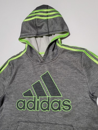 (#A1) Adidas Sweater Boys size Large 14-16 Gray Long Sleeve Hooded Front Pocket - Picture 5 of 6