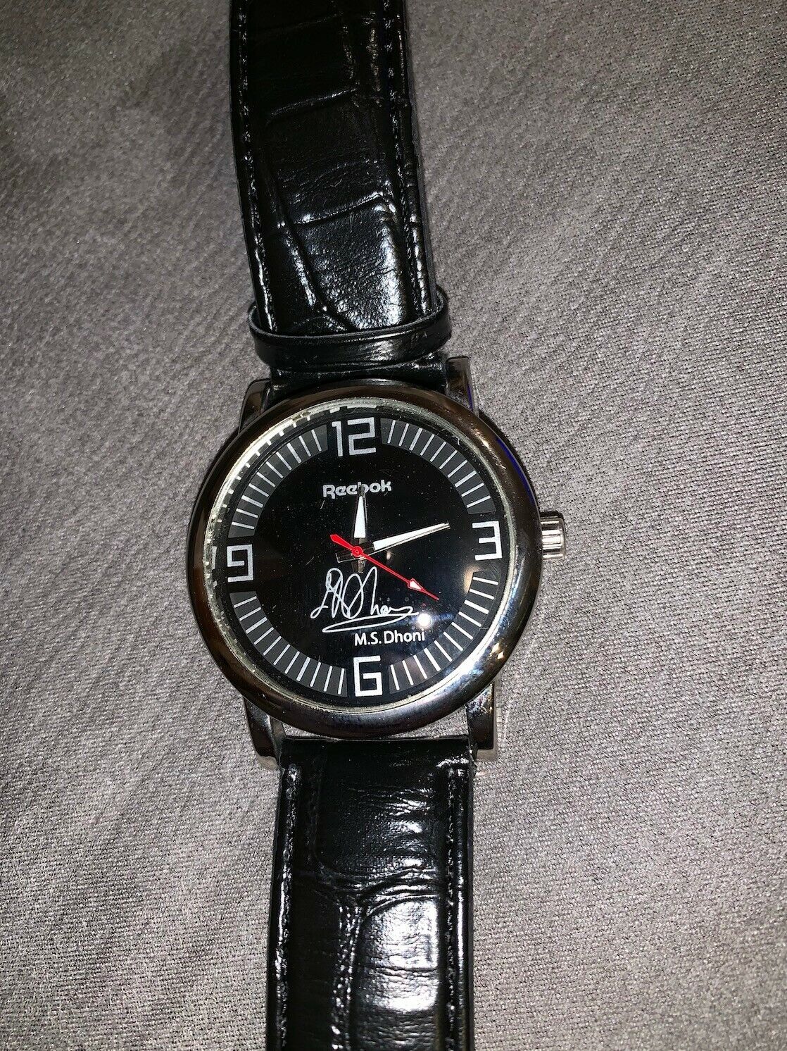 Reebok Leather Strap Men's Watch - sign of M.S. Dhoni (Indian Cricket Player)