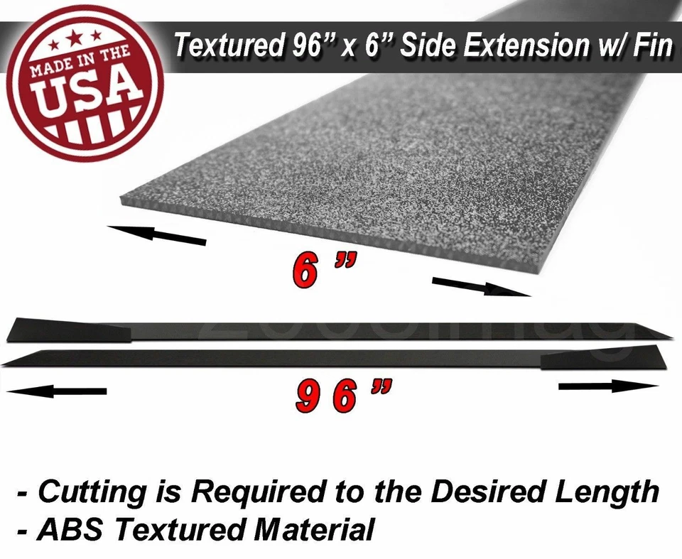 96" Extension Flat Bottom Line Lip Side Skirt w/ Fin Diffuser For   VW  Porsche - Image 2 of 2