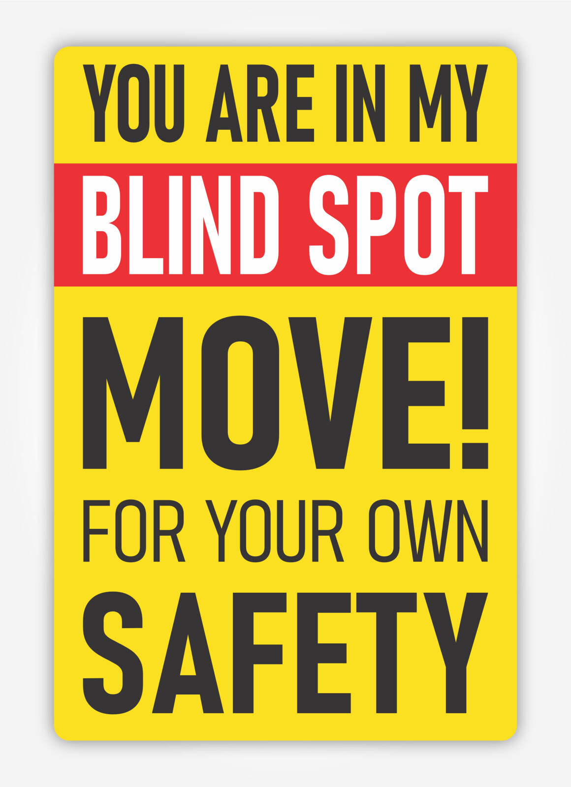 Caution Blind Spot Sign Safety Decal Vinyl Sticker for Semi Truck and ...