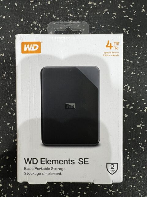 Western Digital Elements SE 4TB, USB 3.0, Portable External HDD Black  (‎WDBJRT0040BBK-WESN) for sale online eBay