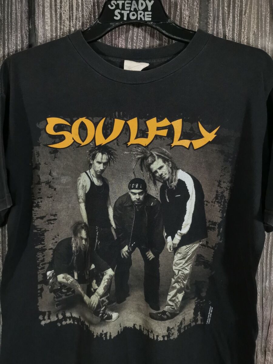 VINTAGE 1998 SOULFLY LINE UP PROMO CONCERT TOUR ROCK METAL T VINTAGE 1998 SOULFLY LINE UP PROMO CONCERT TOUR ROCK METAL T