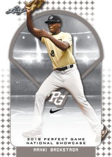 5-Count Lot Mahki Backstrom 2018 Leaf Perfect Game NIKE All-American Rookies